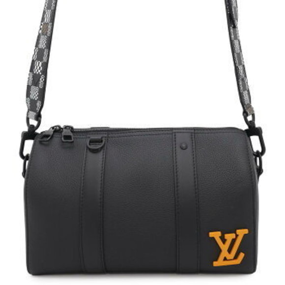 Louis Vuitton Damier City Keepall Leather Shoulder Bag Black - Picture 1 of 8